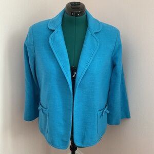 Talbots Cotton Linen Open Front Jacket